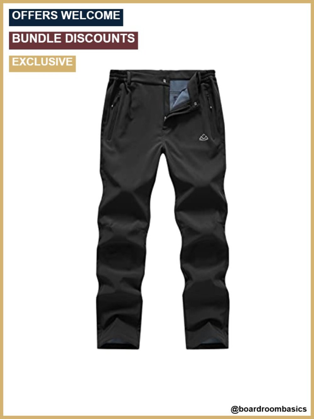 Men's Insulated Softshell Work Pants Waterproof Fleece Lined Outdoor